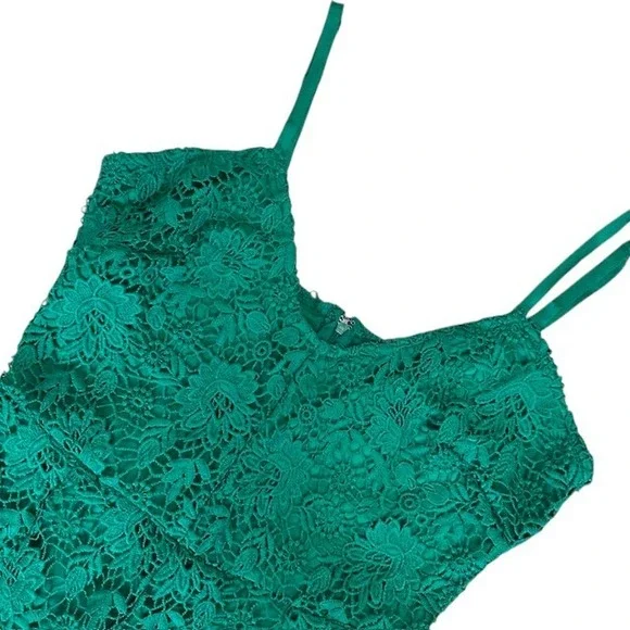 Jack by BB Dakota Anthropologie Lace Romper Sleeveless Green V-Neck Size 4 - Picture 7 of 15